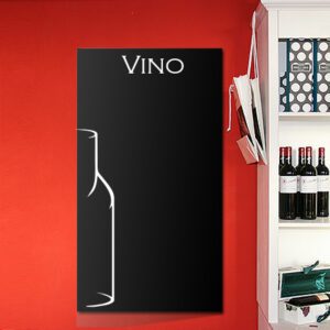 Tafelfolie mit Weinflasche und Slogan Vino